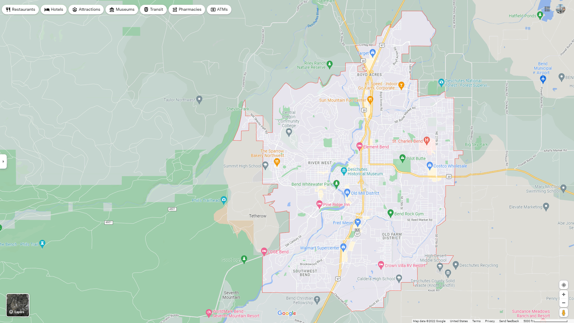 Bend Oregon Map