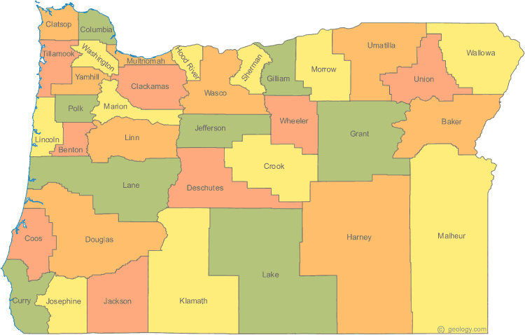 Map of the Oregon