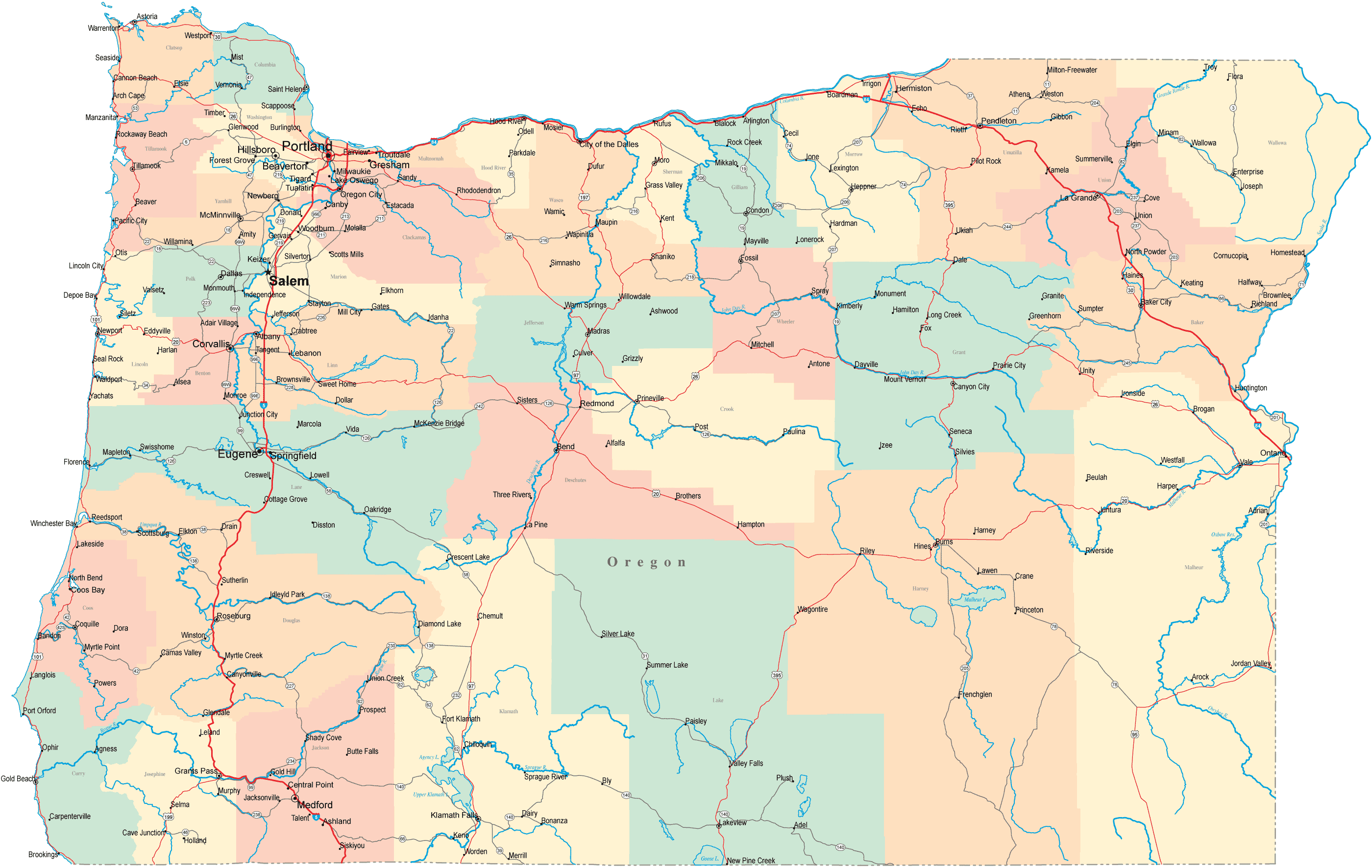 Oregon Political Map