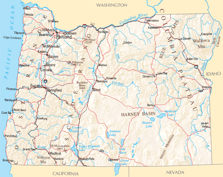 oregon reference map