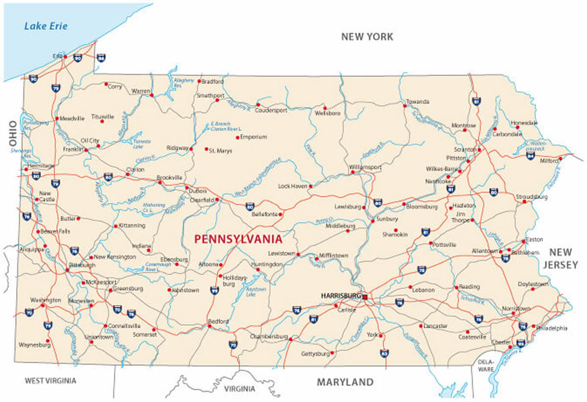 pennsylvania highway map