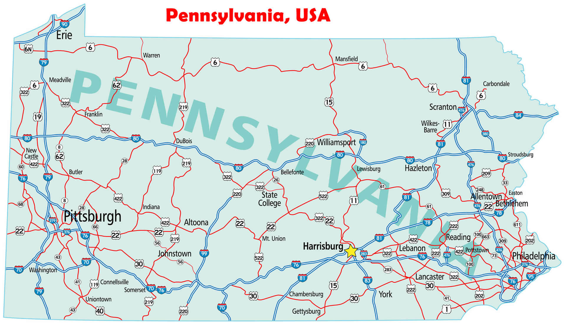 pennsylvania state road map