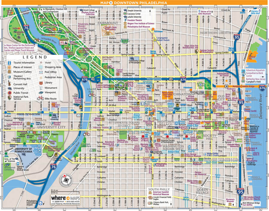 philadelphia downtown map