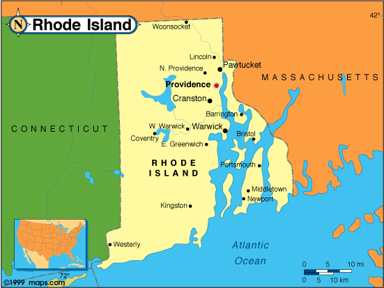 Map of the Rhode Island