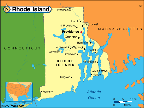 Map of the Rhode Island - Rhode Island Map