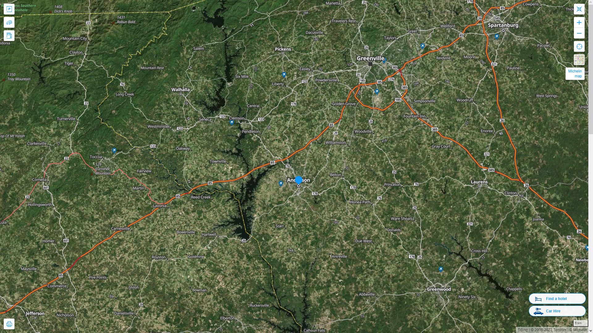 Anderson South Carolina Map - United States