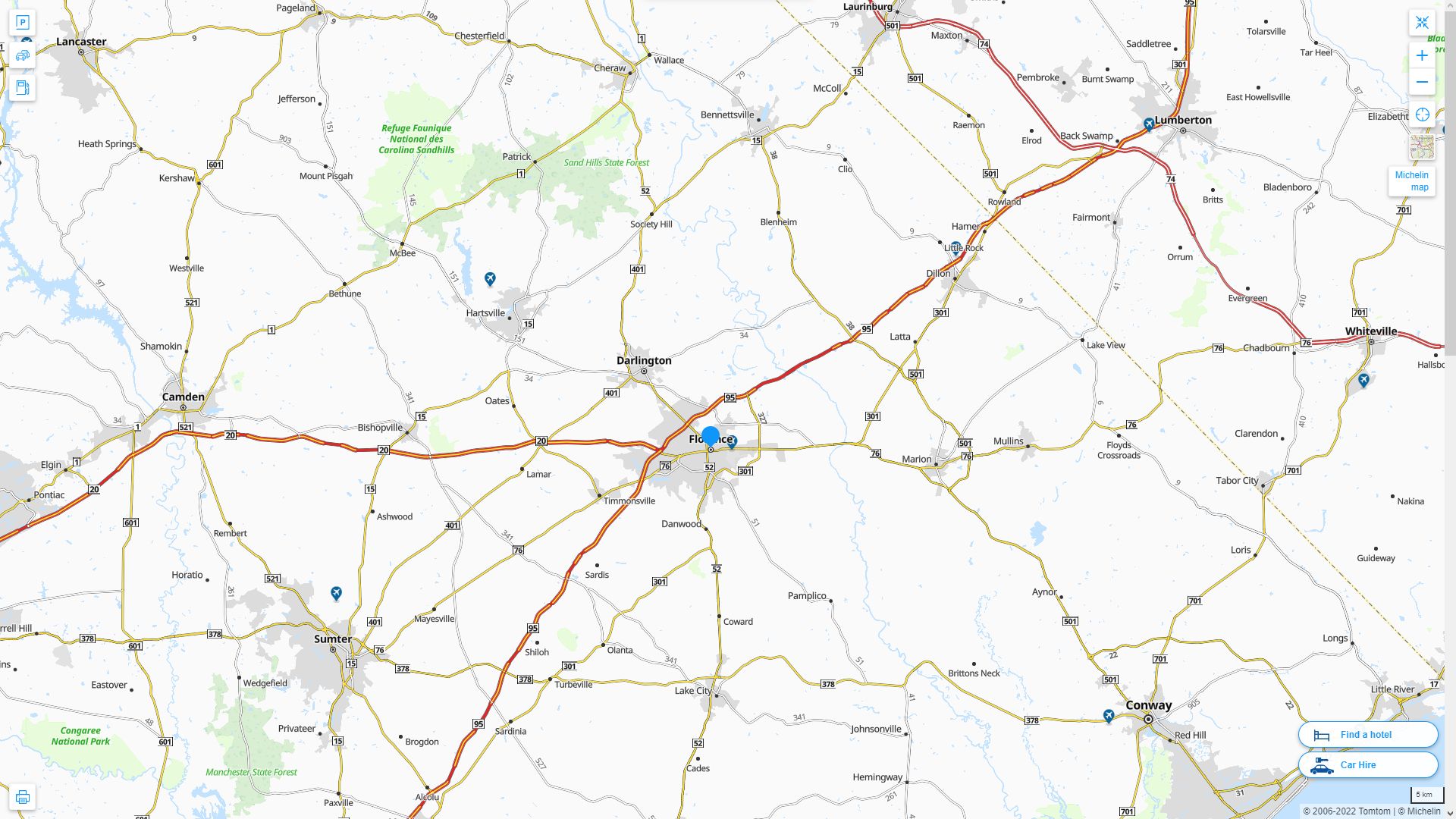 Florence, South Carolina Map