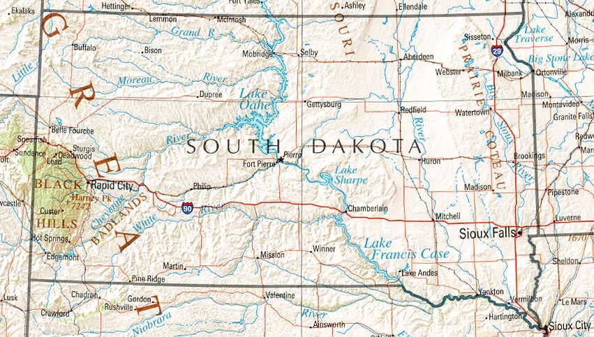 south dakota map
