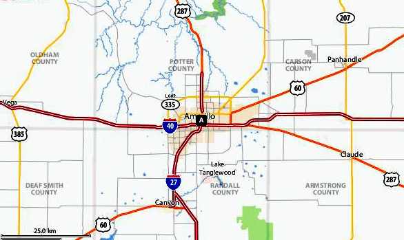 Amarillo, Texas Map