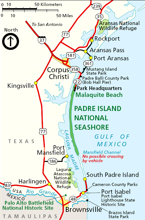 corpus christi coastline map