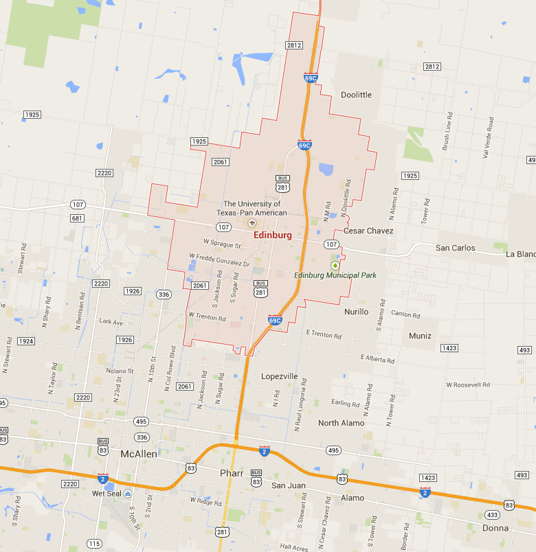 Edinburg Texas Map