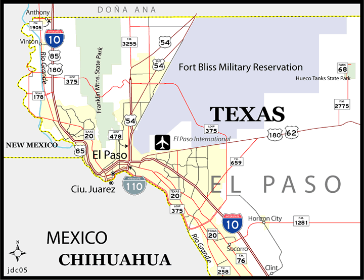 El Paso Texas Map