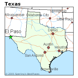 state map of texas el paso