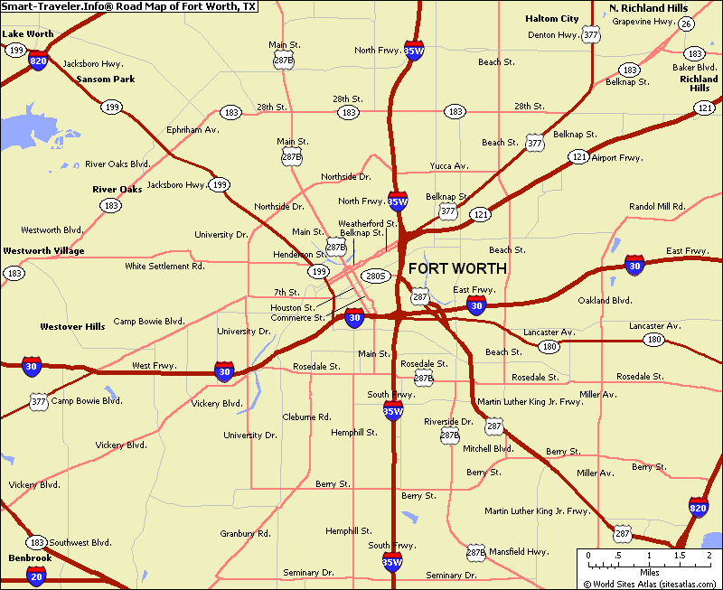 road map of fort worth
