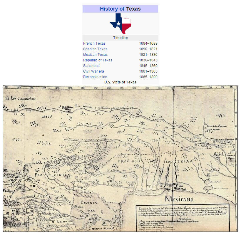 History of Texas Map 1771
