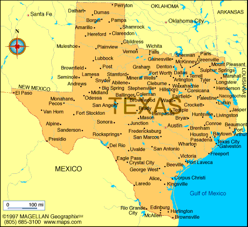 Map of the Texas - Texas Map