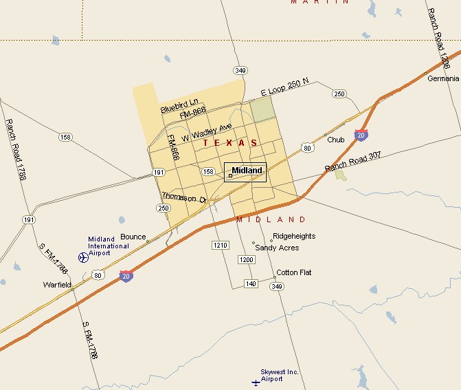 Midland Texas Map