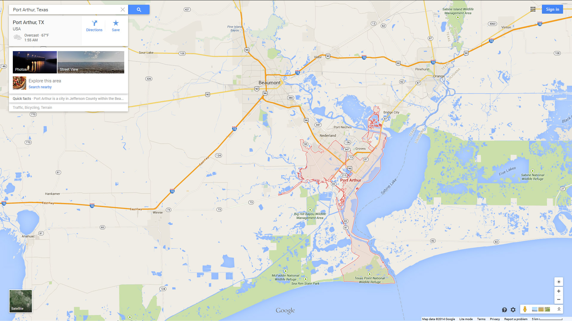 Port Arthur Texas Map