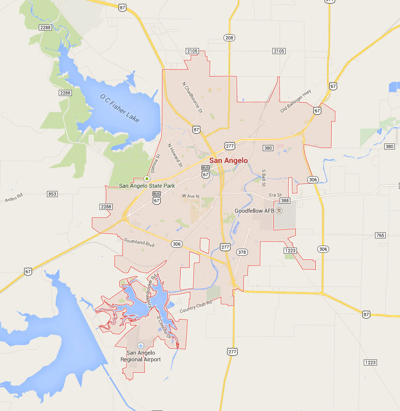 San Angelo Texas Map