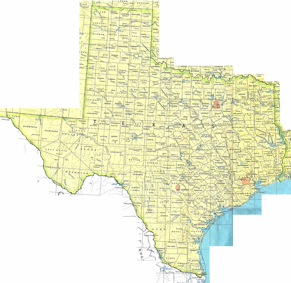 Texas Map Cities Towns