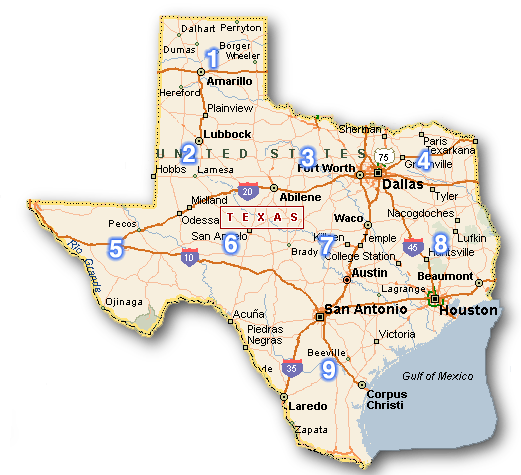 Texas Map Cities