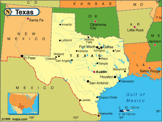 Texas Map Cities Towns