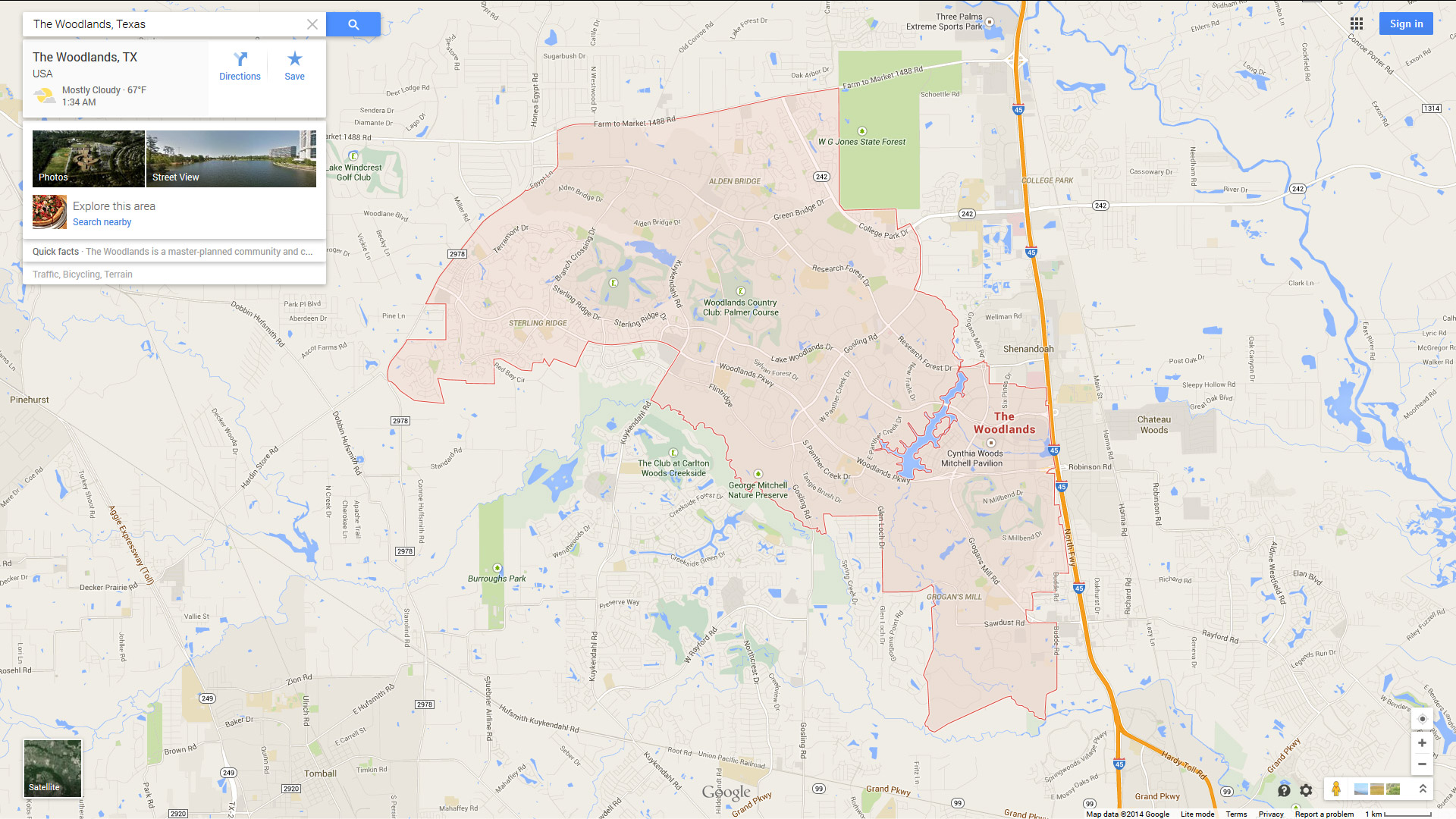 The Woodlands Texas Map