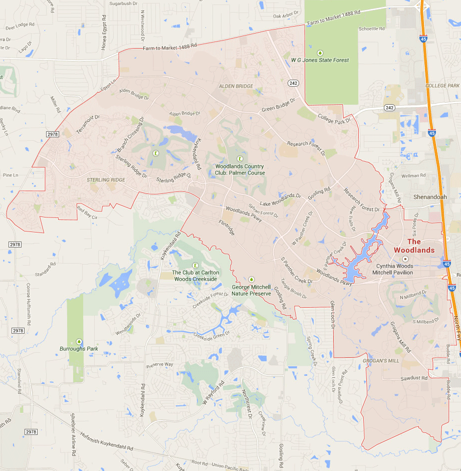 The Woodlands Texas Map