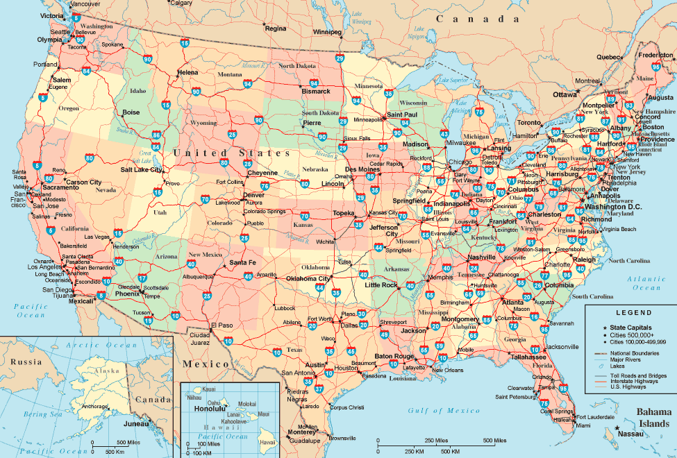 United States Map In French