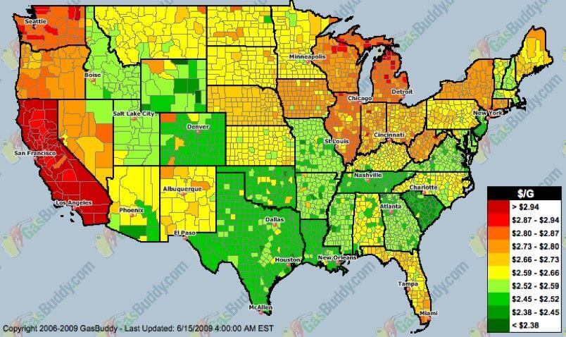 United States Gas Prices Map
