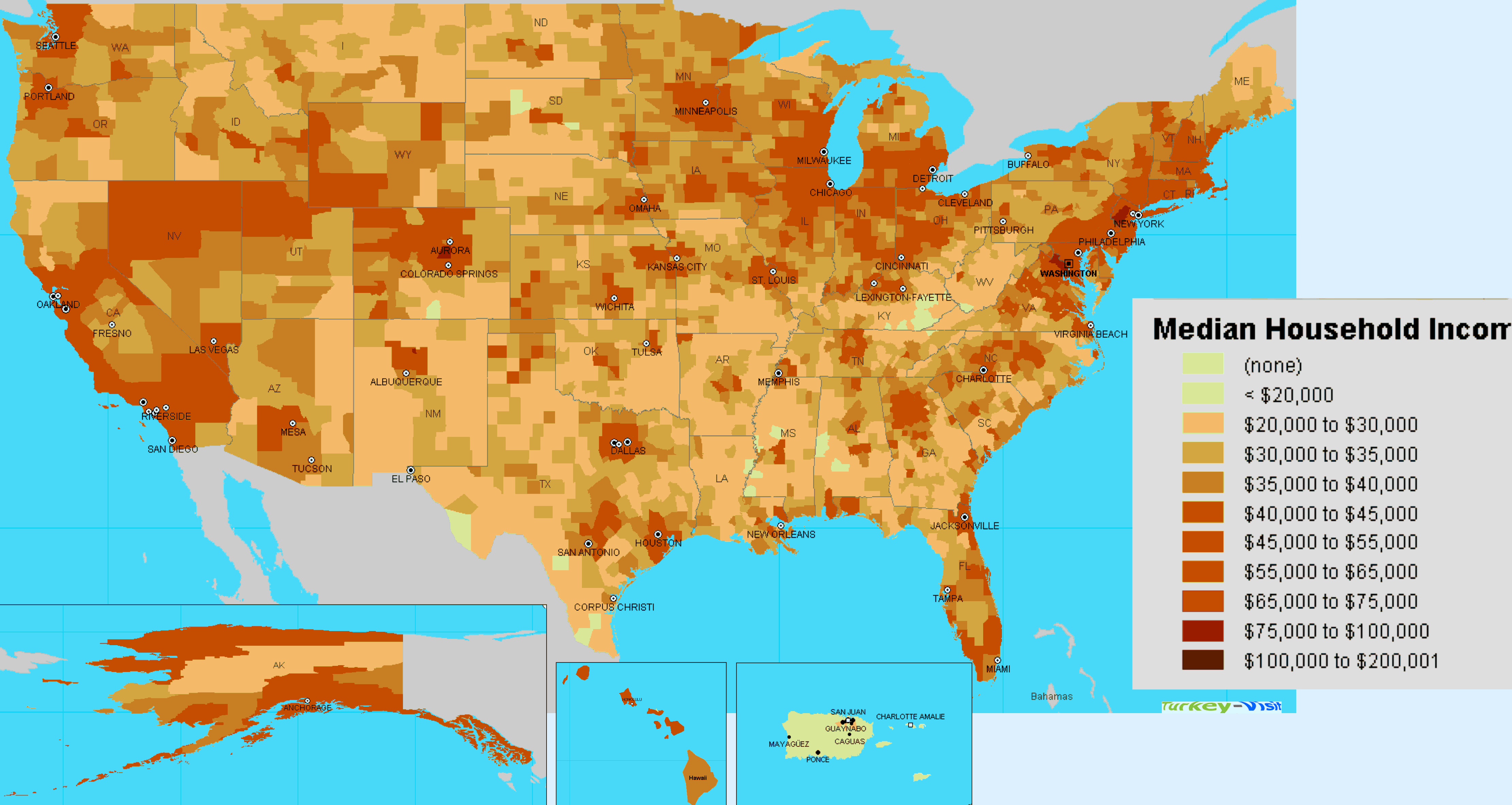 USA Income Map