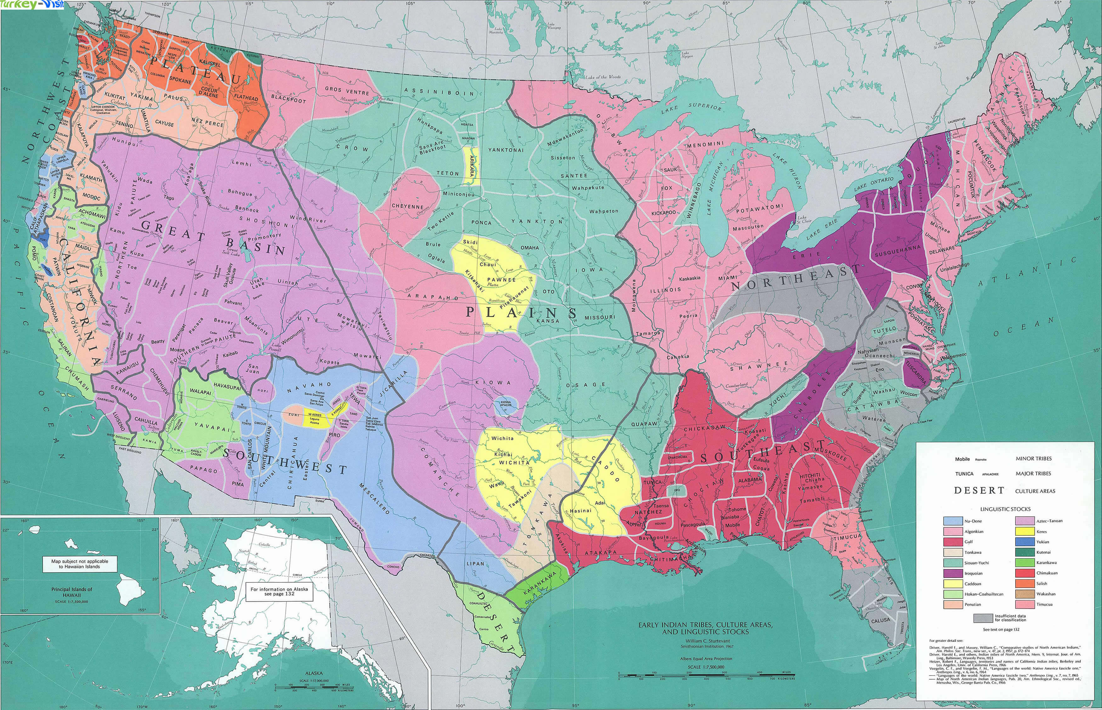 united states indian tribes map b