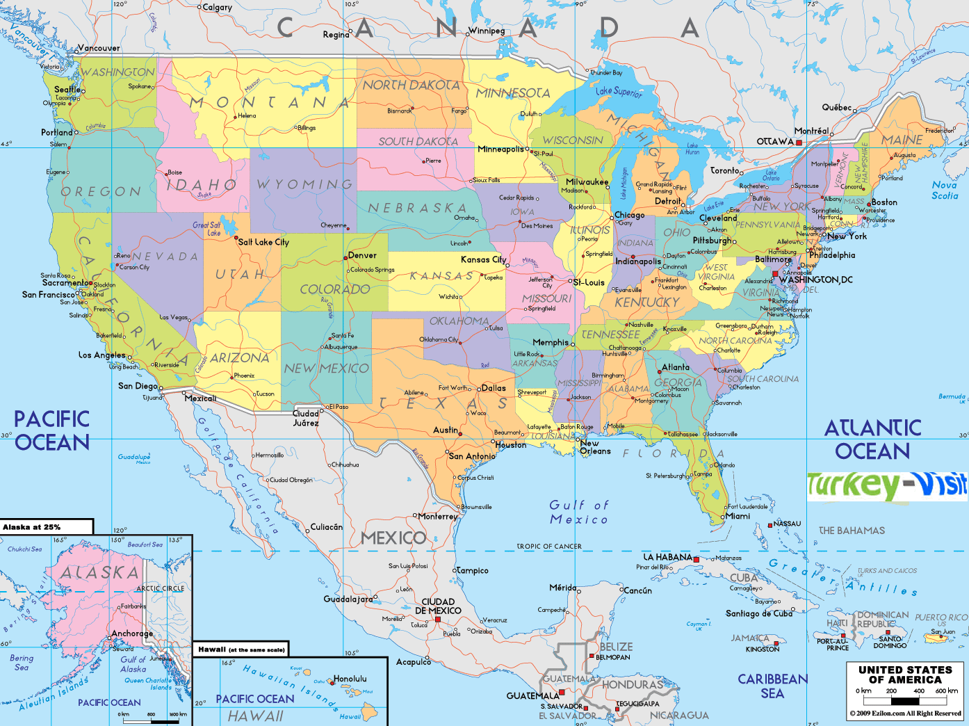 Political Map Of Usa
