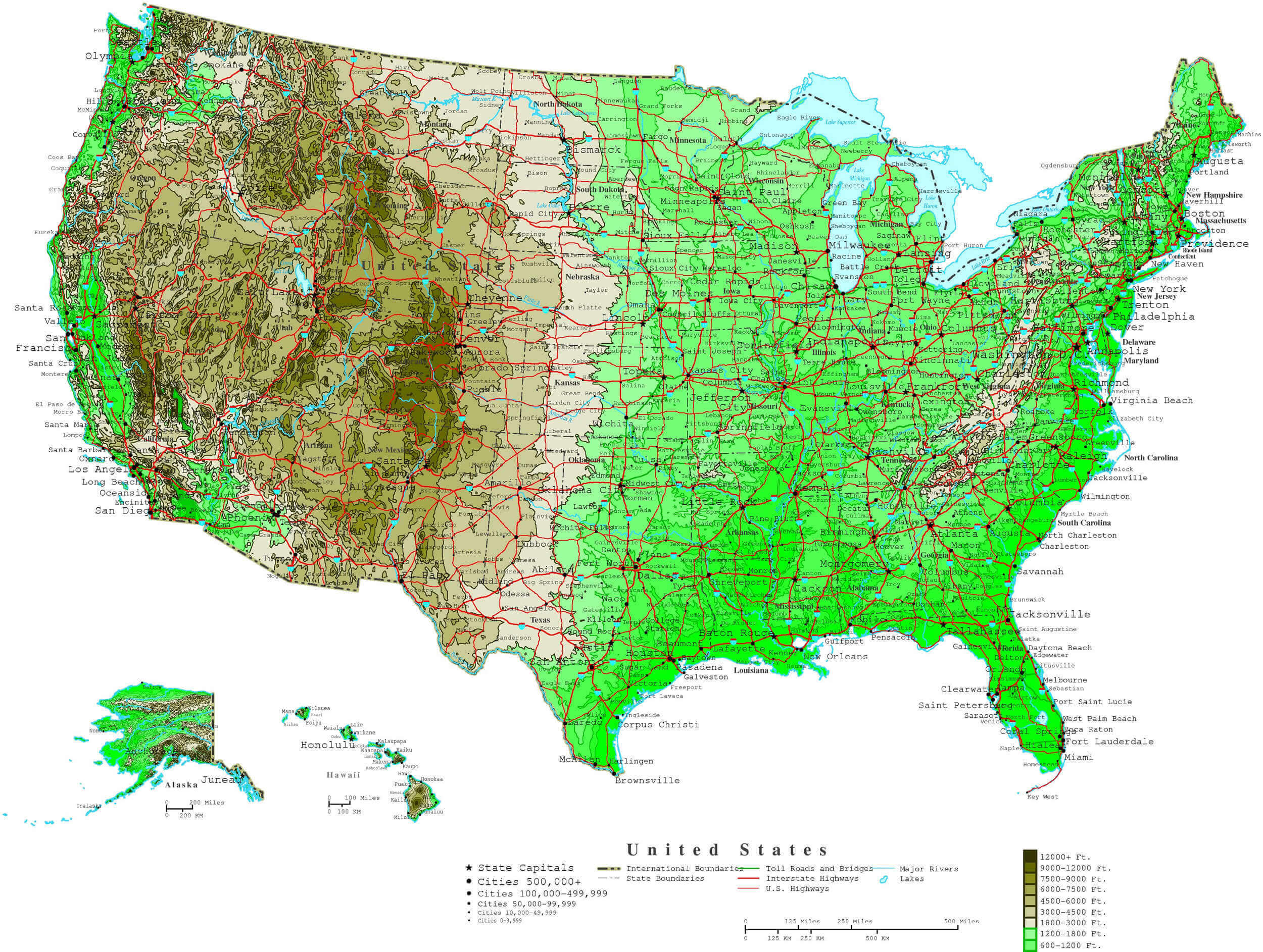 Population Density Map Of Usa