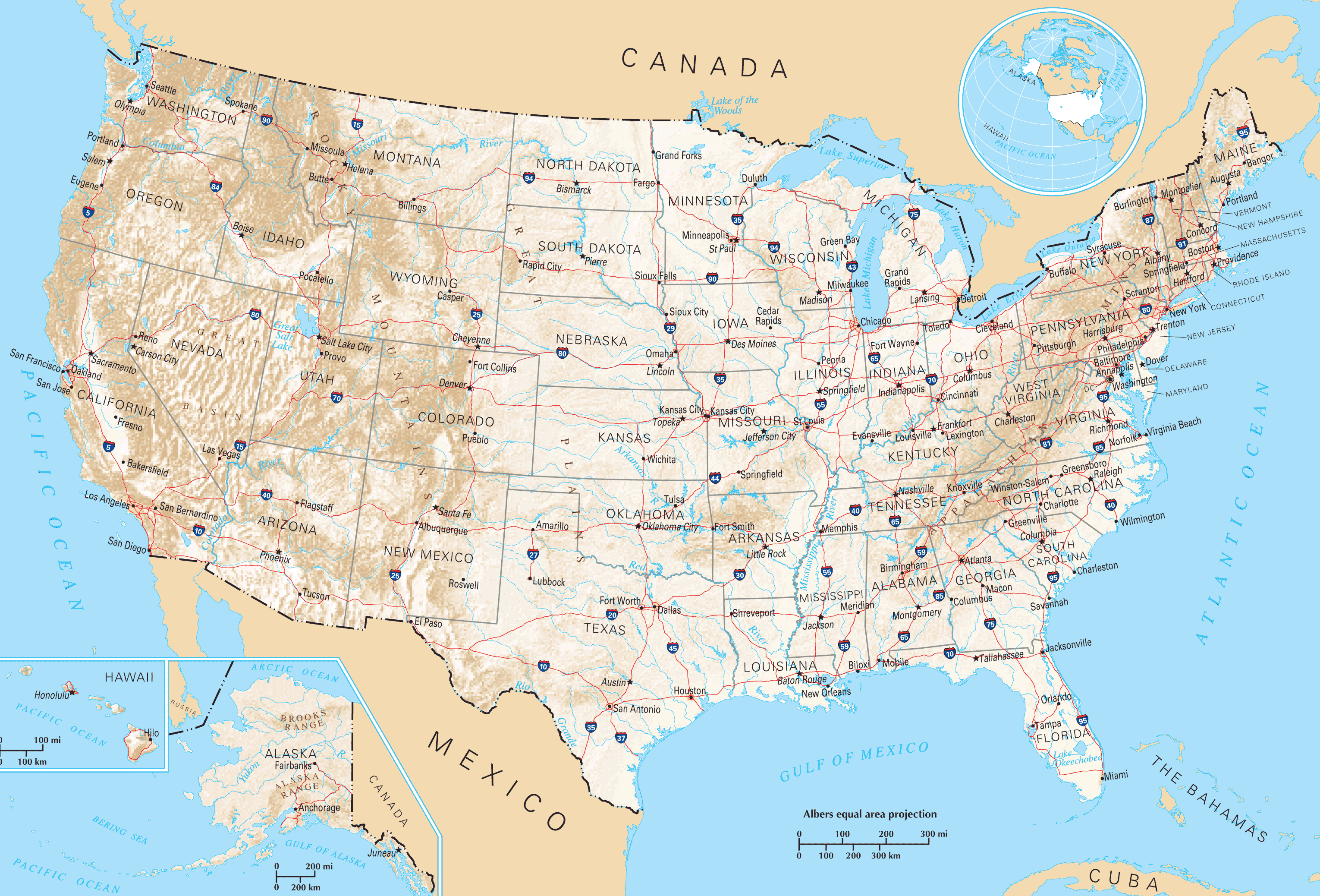 USA International Road Map