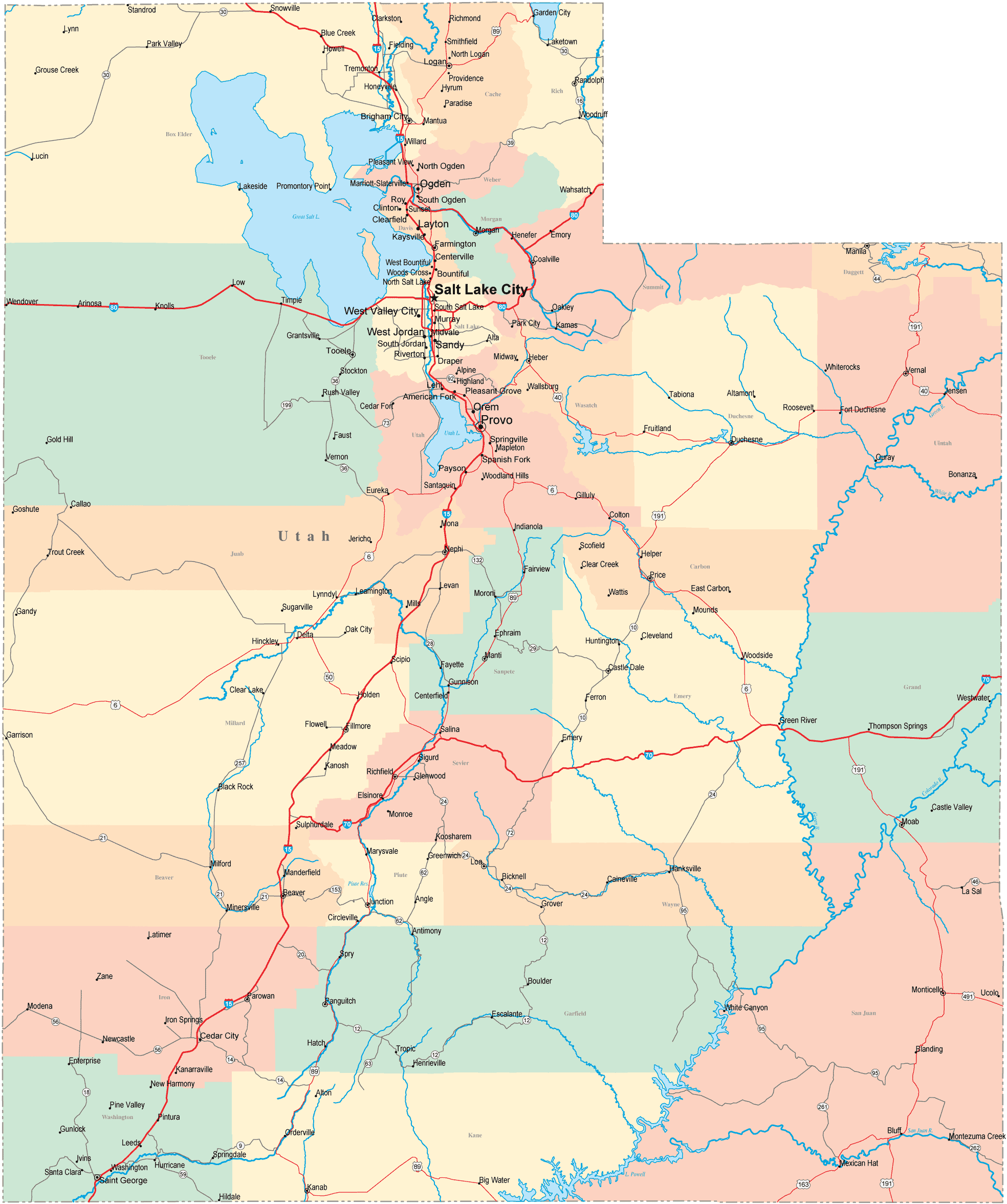 Utah Map United States