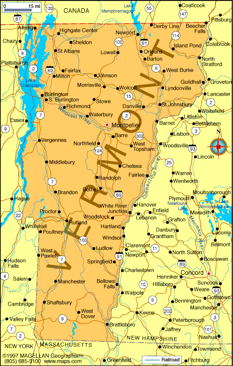 Vermont Political Map