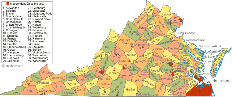 Map of the Virginia