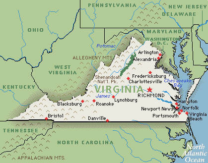 Virginia Map United States