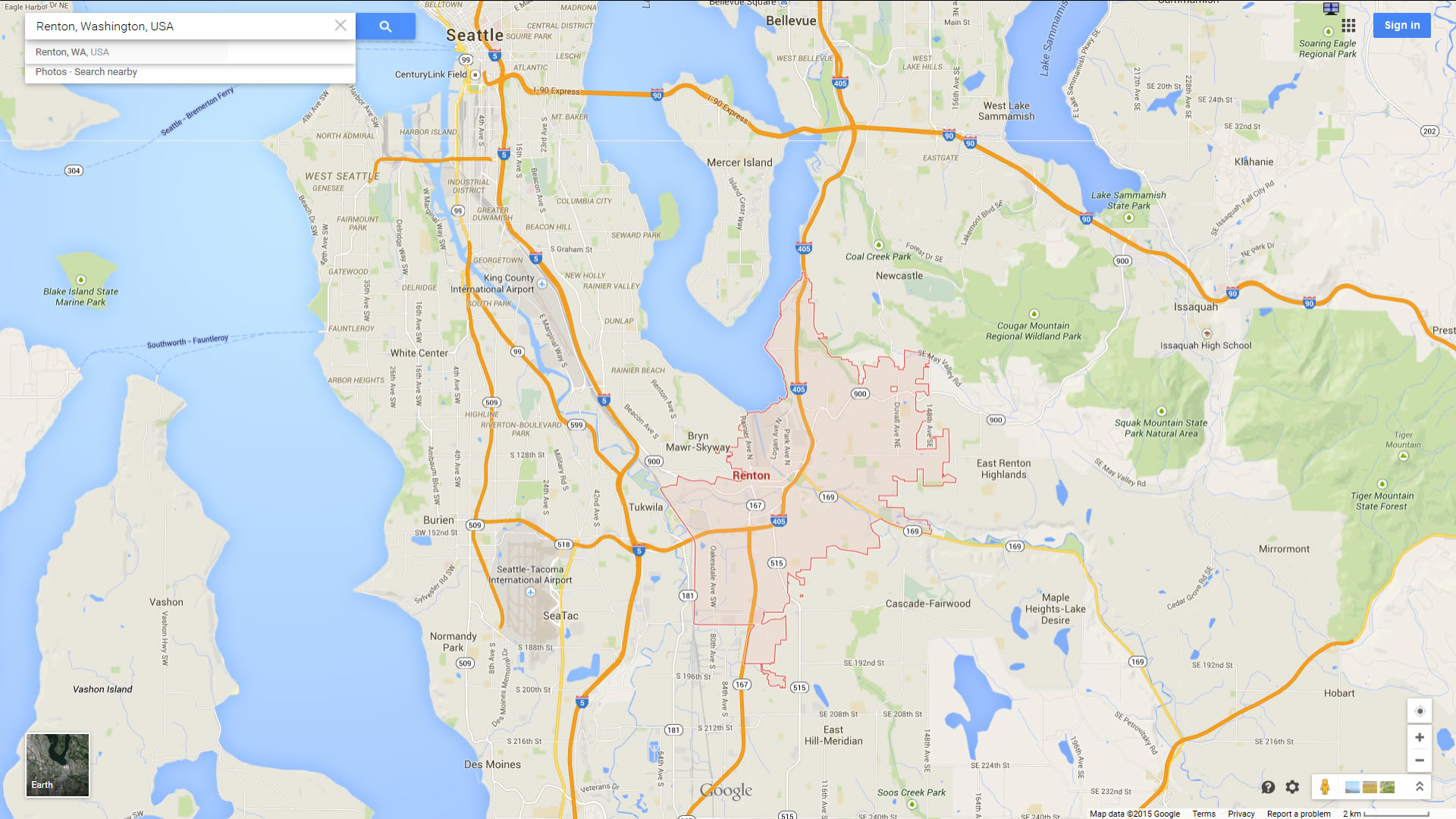 Map Of Renton Washington Tourist Map Of English