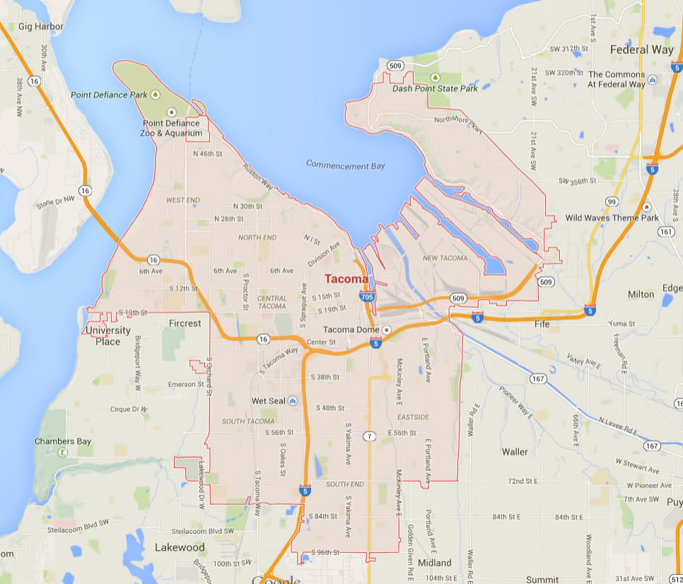 tacoma washington map usa