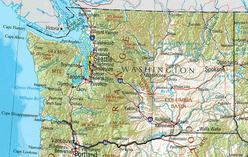 washington state map