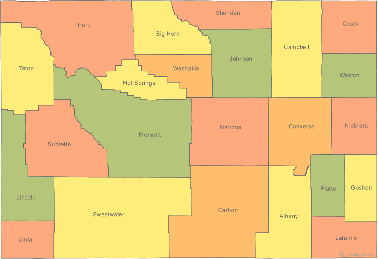 Map of the Wyoming - Wyoming Map