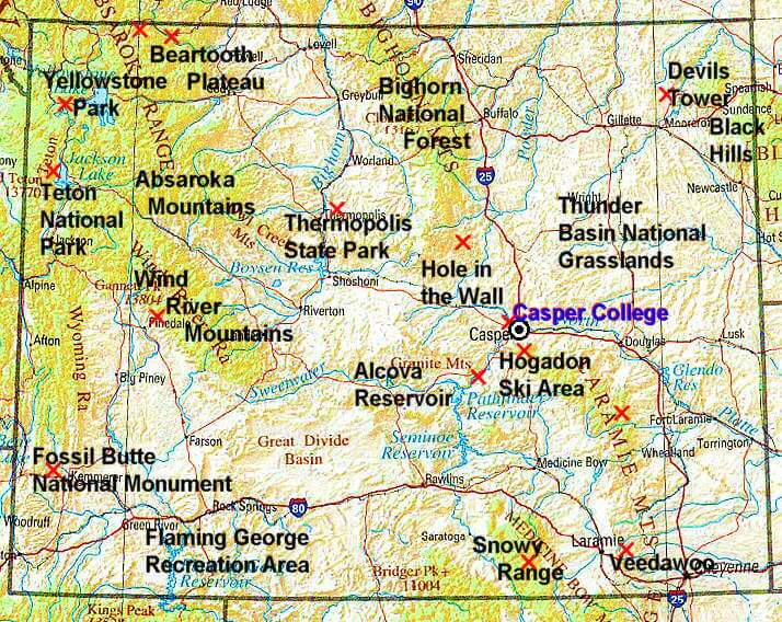 wyoming physical map