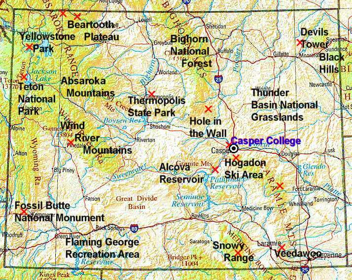 Wyoming Physical Map