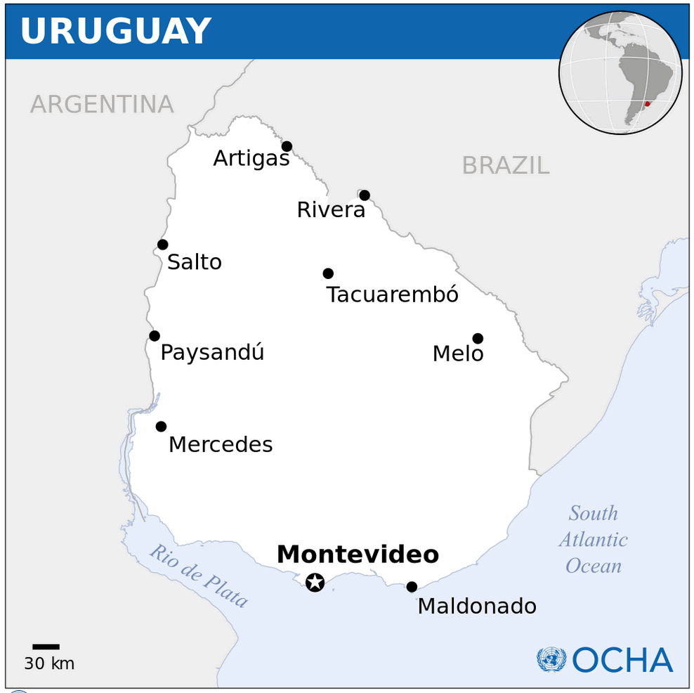 uruguay location map