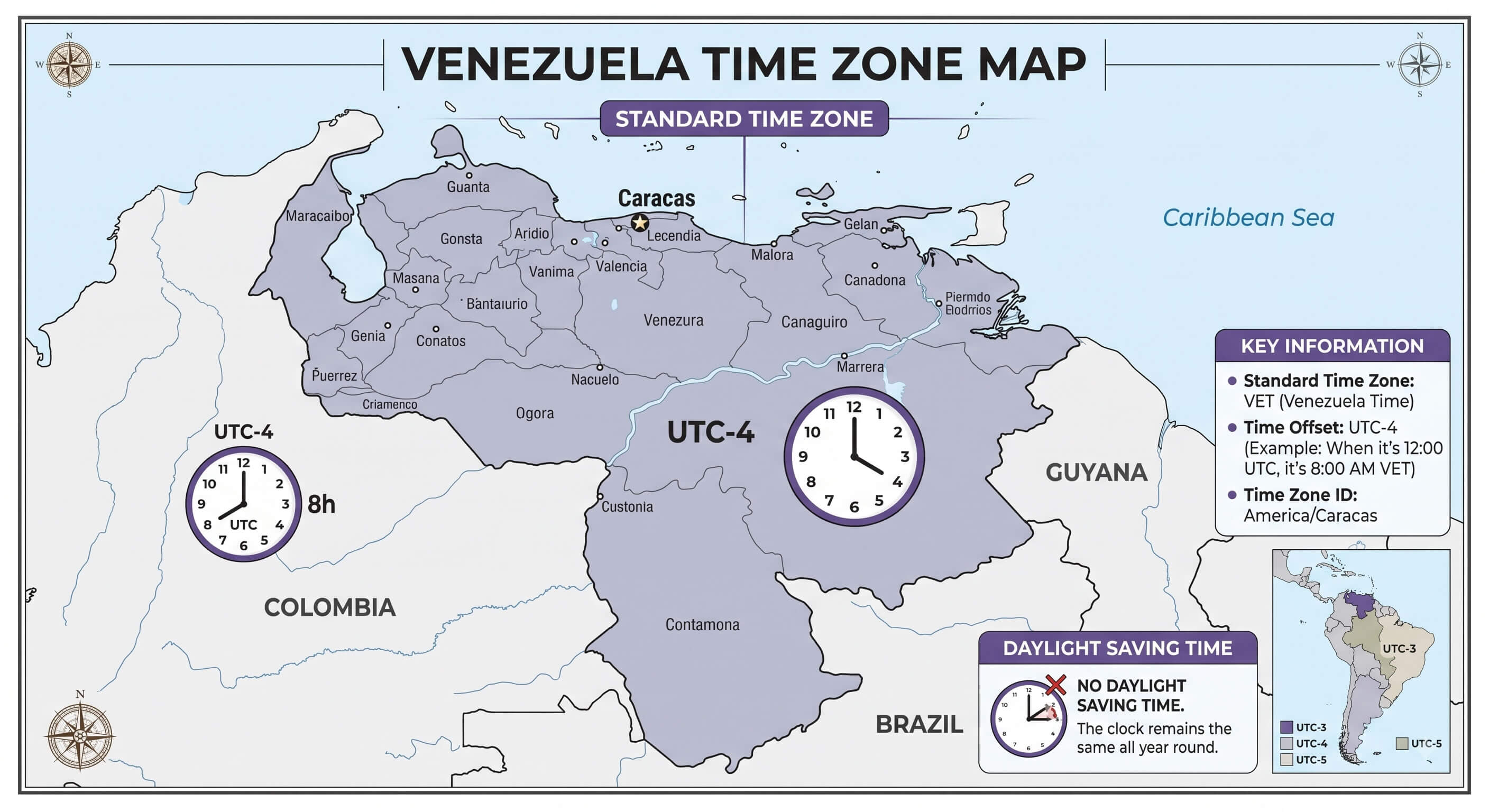 Venezuela time zone map