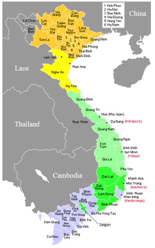 vietnam country regions map