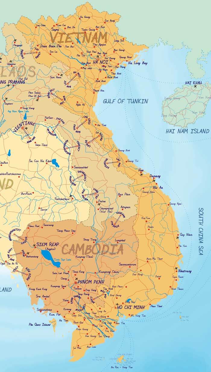 vietnam map cambodia