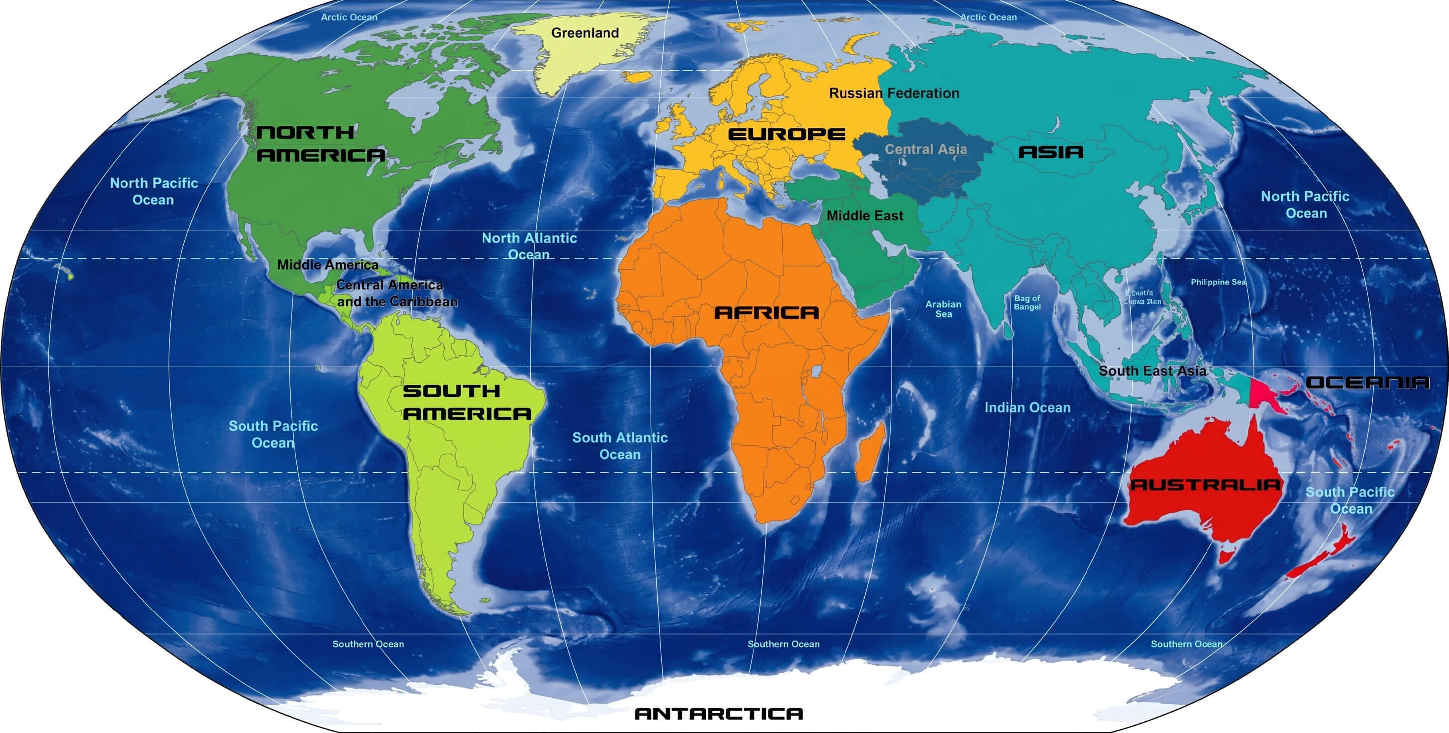 Continents Map Of The World